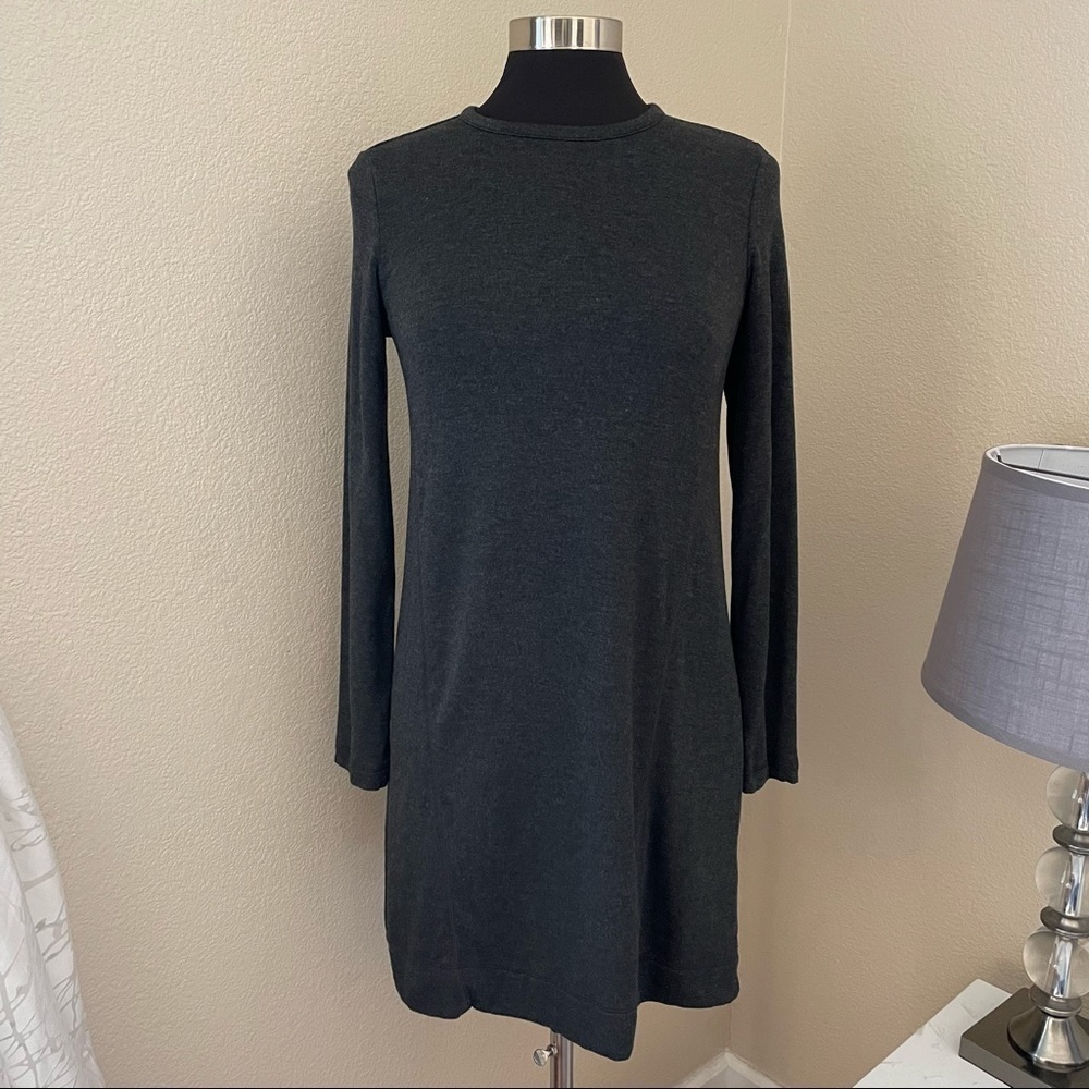 J. Jill Long sleeve Grey fleece Mini Dress Size XS
